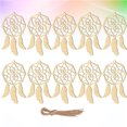 thumbnail image 2 of 20 piezas de red atrapasueños para decoración del hogar, colgante de madera, adornos creativos de pared, atrapasueños (beige, sexto patrón), 2 of 7