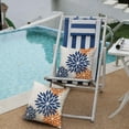 thumbnail image 4 of Blue Orange Outdoor Flower Pillow Covers 18x18 Inch Set of 2 White Colored Throw Pillows Outdoor Waterproof Decor for Living Room Sofa Patio Funiture Garden Floral Polyester pillow covers 002C18, 4 of 6