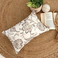 thumbnail image 4 of Decorative Beige 12"x16" (30x40 cm) Lumbar Pillow Cover, Linen Pearl, Embroidery & Lace Oblong Pillow, Floral Pattern Contemporary Style - Pearla, 4 of 10