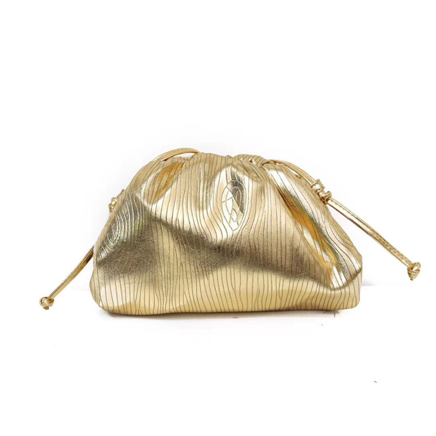 Small Metallic Glossy PU Leather Shoulder Bag Clutch Handbags for