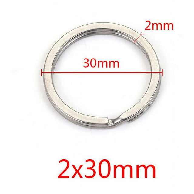 Paquete de 20 anillos de llavero para manualidades, clips de llavero planos de metal de acero inoxidable, anillos divididos redondos a granel para la organización de llaves del automóvil en