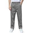thumbnail image 2 of LEKWK Boys Uniform Pants Chino Pants Pull-On Elastic Waist Straight Leg Trousers with Pockets Kids Twill Pants 5-15Y Back to School Clothes, 2 of 9