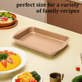 thumbnail image 3 of Bakdcore 9x13 Baking Pan, Deep Size Cake Pan for Baking Nonstick, Heavy Duty Carbon Steel Cake Pan for Brownie Lasagna Casserole 13 x9 , Oven Safe, Golden, 3 of 7