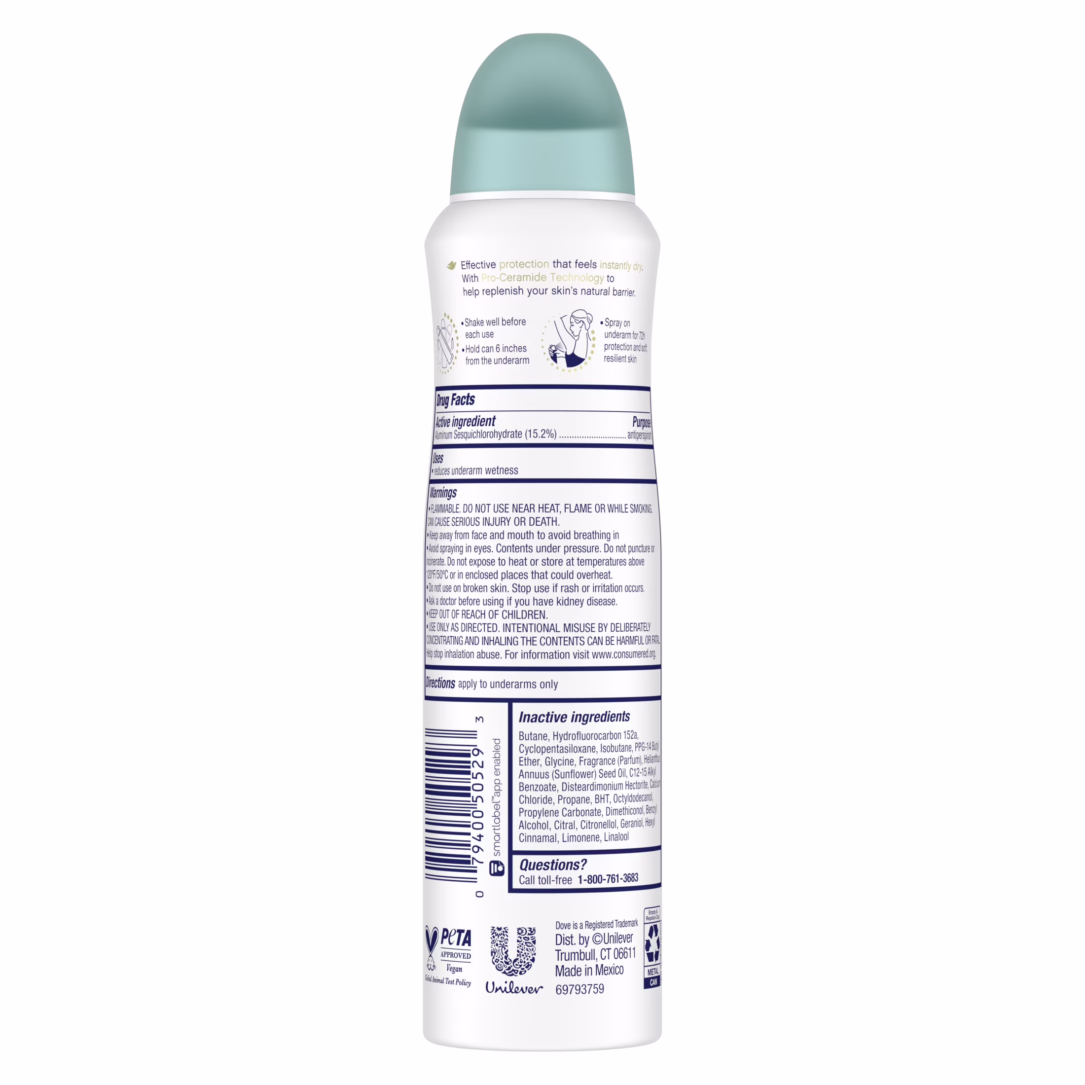 Dove Advanced Care Women's Antiperspirant Deodorant Dry Spray Coconut Water & Lime, 3.8 oz