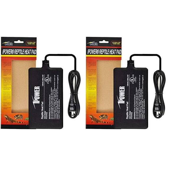 Almohadilla térmica iPower para terrario con forma de reptil debajo del tanque, 4 x 7 cm (x2)