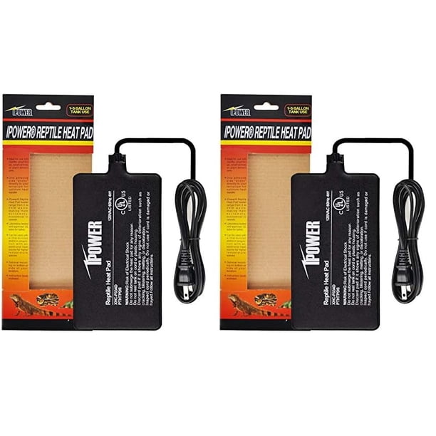 Almohadilla térmica iPower para terrario con forma de reptil debajo del tanque, 4 x 7 cm (x2)