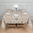 thumbnail image 3 of Beige Boho Ethnic Geometric Pattern Square Tablecloth,Waterproof Square Table Cover,Wipeable Spillproof Washable Table Cover for Home Kitchen Party Decor 42"X42"(107x107cm), 3 of 6