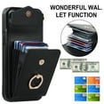 thumbnail image 2 of Wallet Case Compatible with iPhone 13 Pro Max, Case with Card Holder,with a strap, RFID Blocking Leather Cover 360°Rotation Ring Kickstand Protective Bumper Designed for Apple iPhone 13 Pro Max,Black, 2 of 10