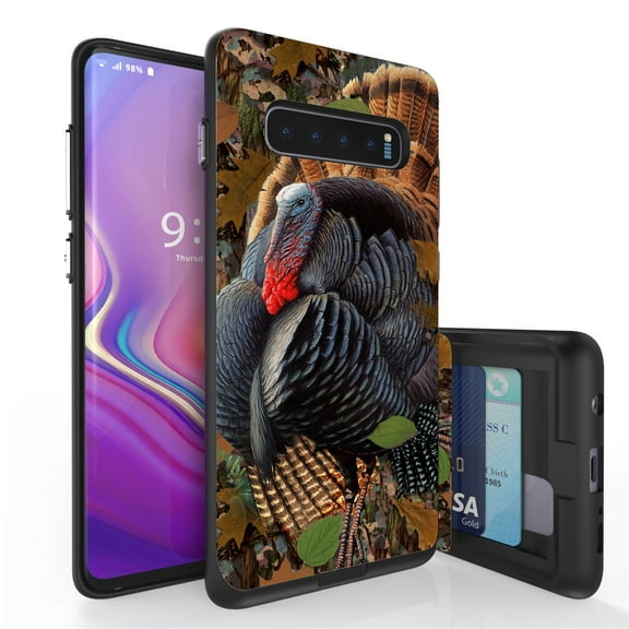 Galaxy S10  Case, Duo Shield Slim Wallet Case   Dual Layer Card Holder For Samsung Galaxy S10  [NOT S10 OR S10e] (Released 2019) Turkey Outdoors Camo