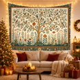 thumbnail image 3 of Tree with Birds in Botanical Garden Whimsical Folk Art for Nature Lovers Detailed Illustration Decor Housewarming Gift Tapestry Wall Hanging for Living Room and Bedroom, 3 of 7