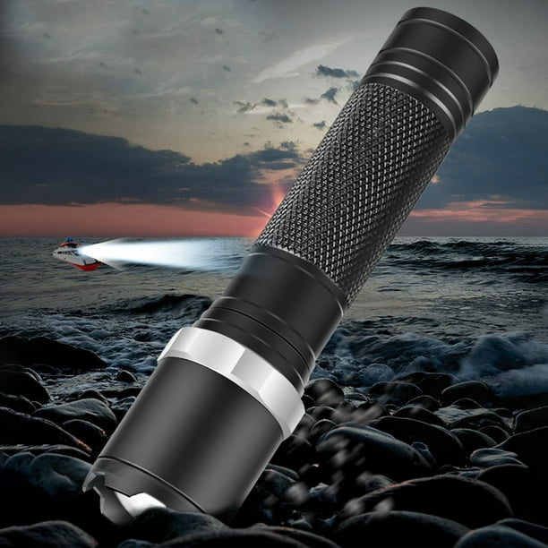 Linterna LED Mini Power Bank | USB Recargable Aleación de Aluminio Luz Fuerte | 3 modos: Zoom, Focus, Resistente al agua | Luz de trabajo de emergencia para acampar al aire libre Senderismo