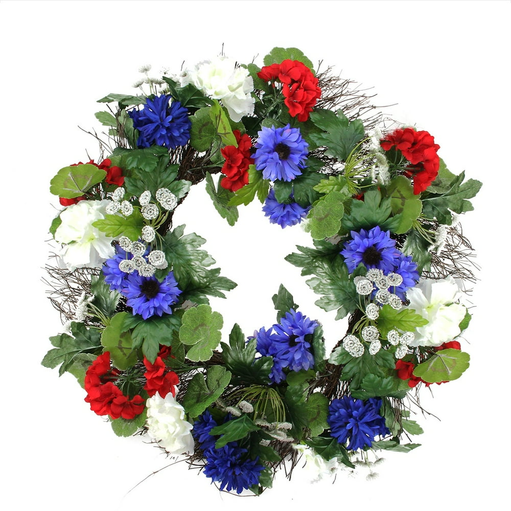 Darice 22" Unlit Patriotic Wild Flower Artificial Silk Summer Floral