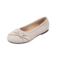 thumbnail image 2 of Women Knotted Bow Ballet Flats, Soft Textured Round Toe Slip‑on Casual Flat Shoes, Comfort Walking Footwear, 2 of 9