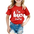 thumbnail image 4 of MEZZALL T-Shirt à Manches Courtes pour Fille d'Anniversaire, Col Rond, Coupe Décontractée, Basique, Rouge, 12-13 Ans, 4 of 4