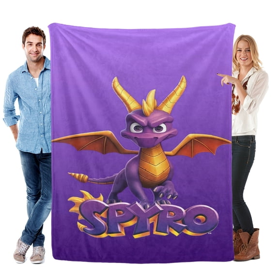 Throw Blanket for Spyro the Dragon Bed Couch Flannel Blanket for Kids Boys Girls Gifts Soft Warm Home Decor 30x40 Inch