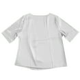 thumbnail image 5 of Womens Summer Tops Women's T-Shirts Women's Design Satin Short Sleeved Top with Inner Layer Silk-Linish Short Sleeve Shirt for Everyday Comfort Blue L, 5 of 5