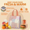 thumbnail image 5 of Pioneer Flower Floral Print Pattern Insulated Lunch Bag for Women & Adults,Large Portable Soft Cooler Lunch Bag,Thermal Food Storage Tote with Pearl Cotton,8.66L,8.75x5.75x9.5 Inch, 5 of 6