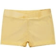 thumbnail image 3 of Alvivi Kids Girls Gymnastics Shorts Dancewear Athletic Ballet Dance Shorts Gym Yoga Workout Booty Shorts Activewear Yellow 3-4, 3 of 6