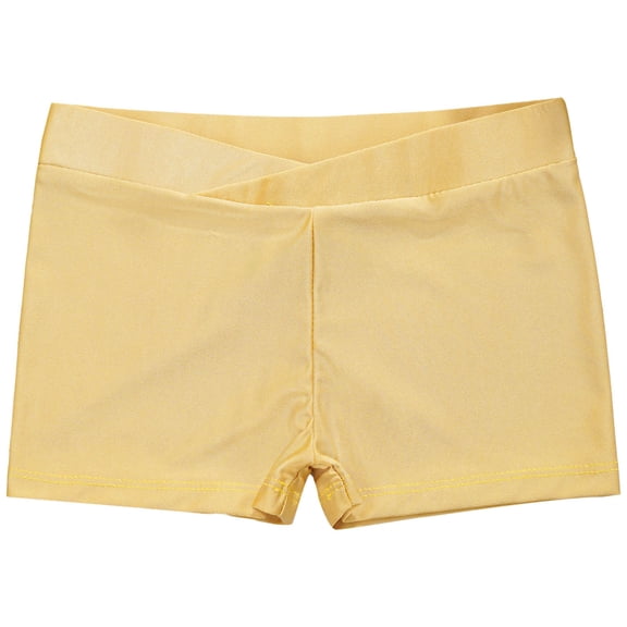iiniim Girls Gymnastics Dancewear Athletic Ballet Dance Gym Yoga Workout Booty Shorts Activewear Yellow 10