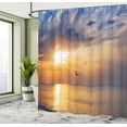 thumbnail image 5 of Ambesonne Nature Shower Curtain, Early Morning Sunrise, 69"Wx75"L, Blue and Orange, 5 of 5