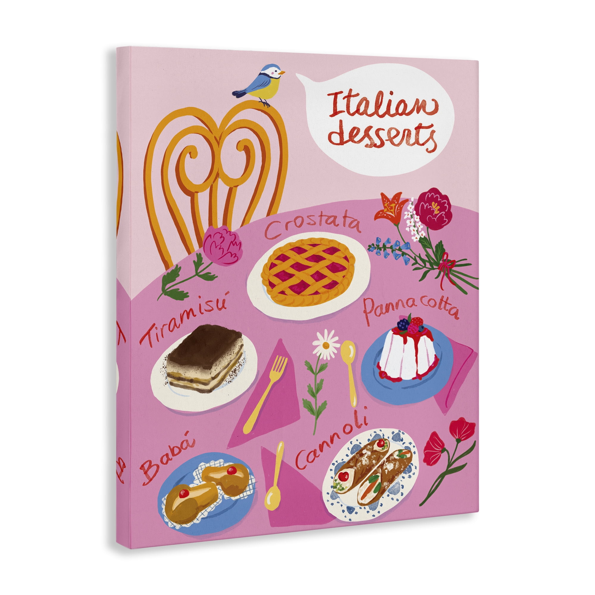 Stupell Industries Italian Desserts Table Food & Beverage Painting Wrapped Canvas Art Print Wall Art, 24 x 30