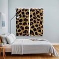 thumbnail image 4 of Leopard Print Kitchen Curtains 84 Inch Length, Brown Yellow Retro Animal Fur Pattern Grommet Top Bedroom Living Room Curtains, Light Filtering Cafe Curtain Drapes 2 Panels Set 104''x84'', 4 of 9