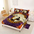 thumbnail image 2 of Manfei Cartoon Halloween King Sheets,Hello Fall Foliage Print Bedding,4pcs,1 Flat Sheet,1 Fitted Sheet and 2 Pillowcases, 2 of 6