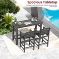 thumbnail image 7 of SERWALL 41" Outdoor Bar Table, HDPE All Weather Adirondack Outdoor Bar Height Table, Grey, 7 of 7