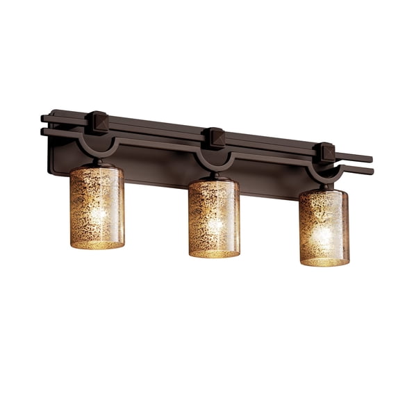 Justice Designs Fusion Argyle 3-LT Bath Bar - Dark Bronze - FSN-8503-10-MROR-DBRZ