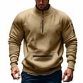 thumbnail image 4 of Migroa Mens Half Zip Sweatshirt Fleece Lined, Men's Casual Half Zip Long Sleeve Sweatshirt, Sporty Pullover Hoodie for Fall Winter Gym Running, Fleece Lined Top Long Sleeve Hoodie for Gym Gym,, 4 of 4