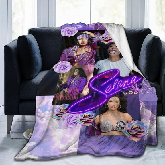 Selena Quintanilla Throw Flannel Blankets Soft Blanket for Sofa Bed Office Camp Couch Beach Car Decoration Air Conditioning Blanket for All Seasons 40"x30"