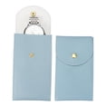 thumbnail image 1 of Uxcell 2 Pcs Bolsa de Reloj de Cuero, 5.1 x 2.8 Pulgadas Funda de Viaje Portátil para Hombres y Mujeres con Botón a Presión, Azul, 1 of 6