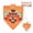 A006- F, variant on Thanksgiving Bandana for Dogs and Cats with Tie-On Design, 1-Pack, Orange Turkey and Pumpkin Print, Fall Pet Apparel Accessory