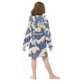 thumbnail image 7 of FORMRS Niños Bathrobe Unisex Hooded Robe Soft Plush Pajamas Sleepwear, Size 7-9T, Blue Wave Pattern, 7 of 7
