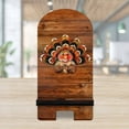 thumbnail image 3 of Designocracy 892038-MP 6 x 3 x 3 in. Happy Turkey Cell Phone Stand Halloween Decor with Wood Mobile Holder Organizer, 3 of 11