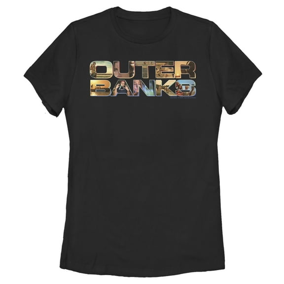 Women's Outer Banks Photo Logo Graphic Tee Black Medium