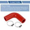 thumbnail image 4 of Unique Bargains 1 Set 30mm 1.18" ID 90mm 3.54" Length 90° Red Car Silicone Hose with Clamps Universal, 4 of 7