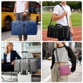 thumbnail image 4 of GYNKY Travel Duffle Bag 24" Foldable Weekender Bags Men Women, 60L Carry on Waterproof Overnight Bag Gym Bag with Shoes Compartment Trolley Sleeve, Large Packable Tote Duffel Bag for Sports Plane, 4 of 10