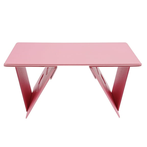 Pink Foldable Bed Tray Table - Adjustable 5-Angle Laptop Stand (44lb Capacity) - Ultra Slim & Lightweight for Reading/Working