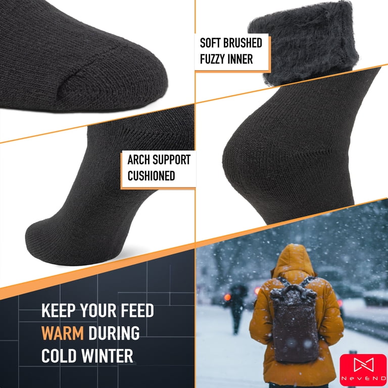 NevEND Men's Merino Wool Thermal Crew Socks 3-Pack photo 4