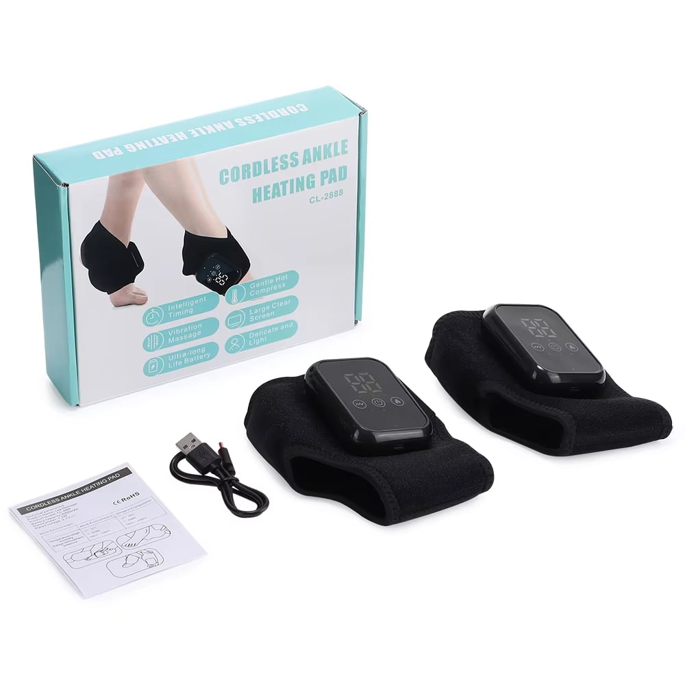 iKeener Electric Foot and Ankle Massager with Heat and Vibration for Ultimate Comfort and Support-2pcs