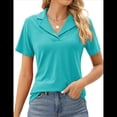 thumbnail image 1 of Camisas de Mujer con Cuello de Solapa, Cuello en V, Blusa de Corta, Blusa Informal Elegante. Azul XXL, 1 of 9