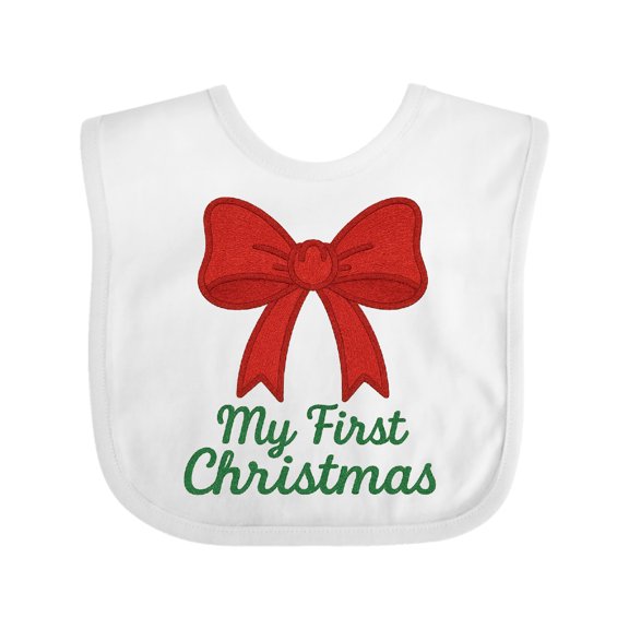 Inktastic My First Christmas Red Bow Boys or Girls Baby Bib