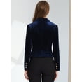 thumbnail image 4 of INSPIRE CHIC Chaqueta De Traje De Oficina De Negocios Con Solapa Y 1 Botón De Terciopelo Para Mujer azul marino XS, 4 of 5