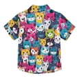 thumbnail image 2 of Dailycode Small Short Sleeve Button Down Shirts Laugh Cats Face Casual Shirt 3-10 Years, 2 of 9