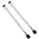 thumbnail image 2 of 2pcs Double Ended Eyeshadow Brush Set Women Silver Soft Hair Makeup Slanted Eyebrow Brush Cosmetic Tool, 2 of 5