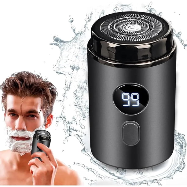 Mini Rasuradoras Eléctricas para Hombres, Afeitadora Rotativa Impermeable Afeitadora Eléctrica de Viaje