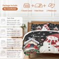 thumbnail image 6 of Christmas Comforter Set Twin Size, Red Hat Snowman Xmas Cardinal Bird House Black Soft Bedding Set for Man Woman, 4 Pieces Duvet Cover Set with Fitted Sheet, 2 Pillowcases, 6 of 9