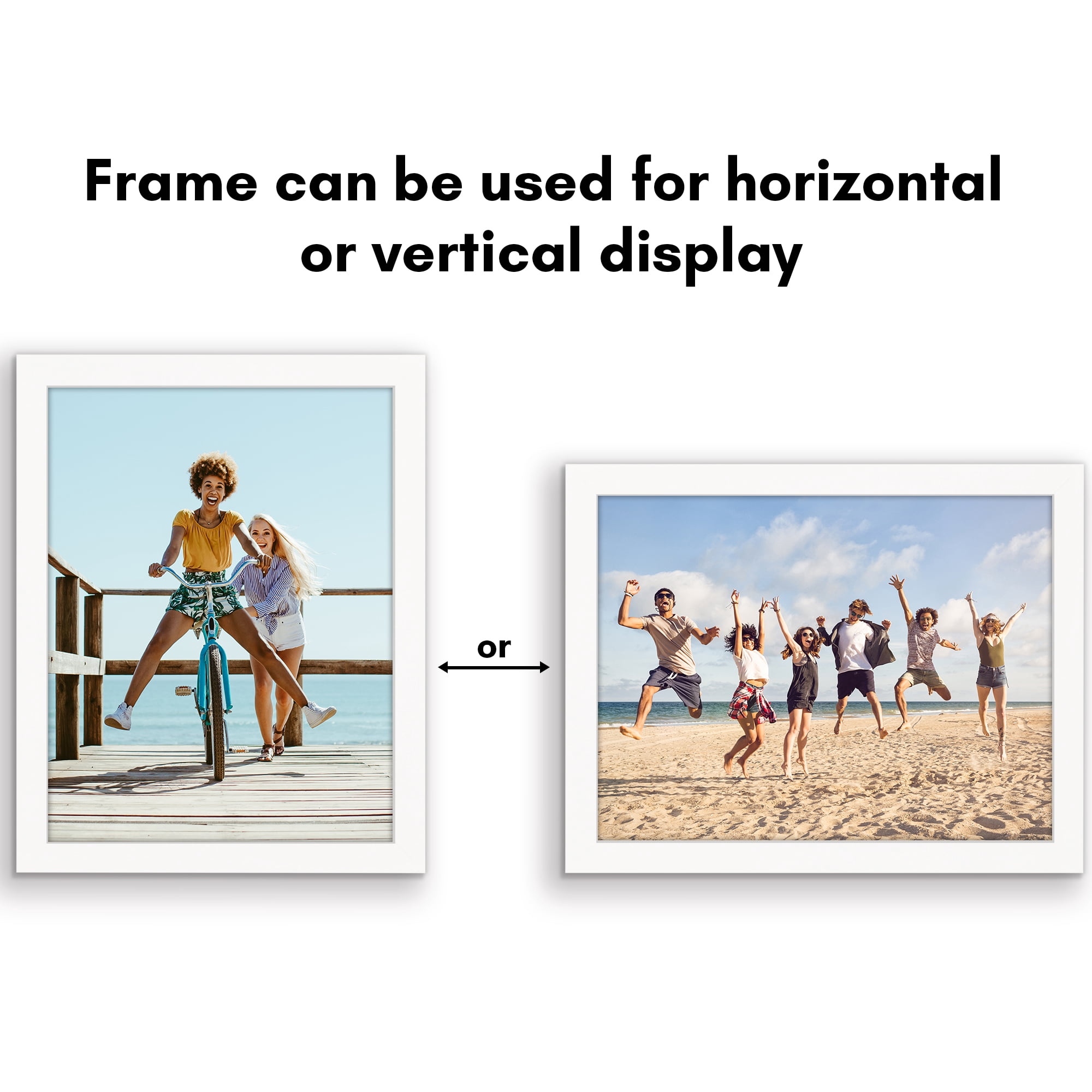 Americanflat 8.5" x 11" Gallery-Style Picture Frame to Secure Artwork, Prints, and Photos - White