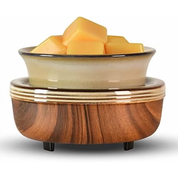Ceramic Wax Warmer Wax Melt Warmer 3-in-1 Candle Warmer Electric Wax Warmer for Scented Wax Melter Wax Burner for Home,Office,Perfect Christmas Gifts for Mom Women(Dark brown)